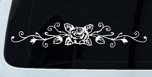 Rose Vine With Swirls Flowers And Vines Car or Truck Window Decal Sticker