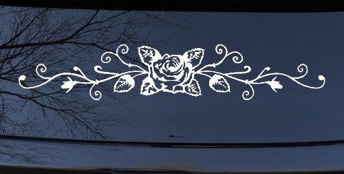 Rose Vine With Swirls Flowers And Vines Car or Truck Window Decal Sticker
