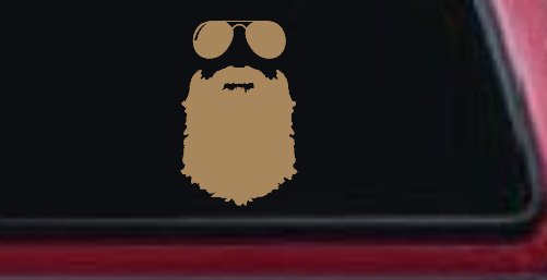 Rugged Beard With Sunglasses Country Car or Truck Window Decal Sticker