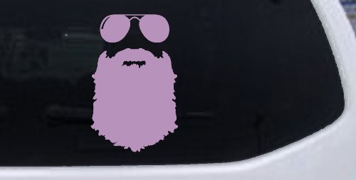Rugged Beard With Sunglasses Country Car or Truck Window Vinyl Decal Sticker (Lilac)