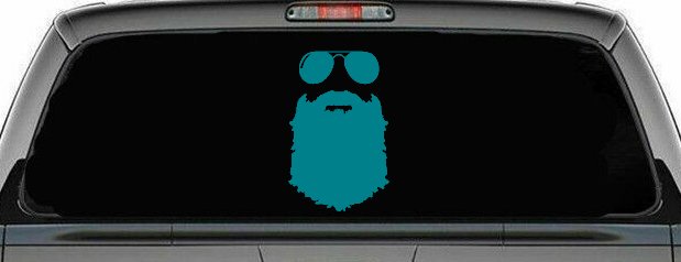Rugged Beard With Sunglasses Country Car or Truck Window Decal Sticker