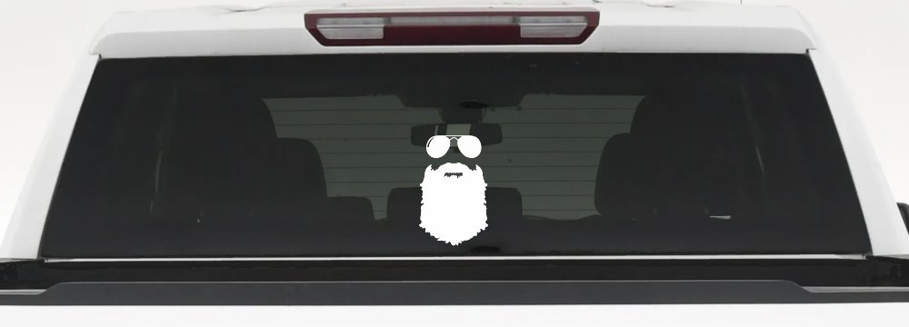 Rugged Beard With Sunglasses Country Car or Truck Window Decal Sticker