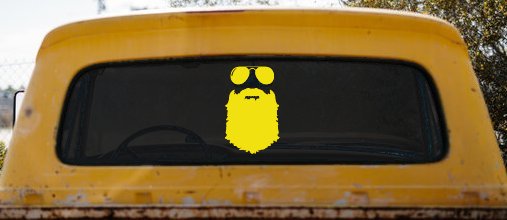 Rugged Beard With Sunglasses Country Car or Truck Window Decal Sticker