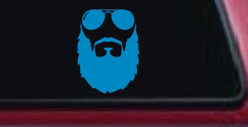 Fu Manchu Beard With Sunglasses Country Car or Truck Window Decal Sticker