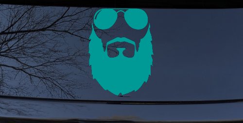 Fu Manchu Beard With Sunglasses Country Car or Truck Window Decal Sticker