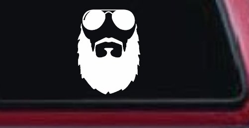 Fu Manchu Beard With Sunglasses Country Car or Truck Window Decal Sticker