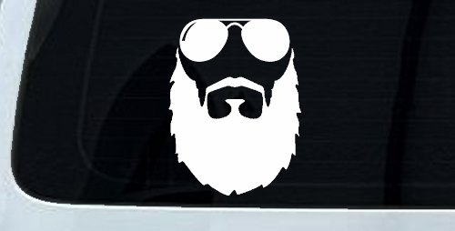 Fu Manchu Beard With Sunglasses Country Car or Truck Window Decal Sticker