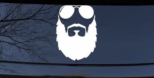 Fu Manchu Beard With Sunglasses Country Car or Truck Window Decal Sticker