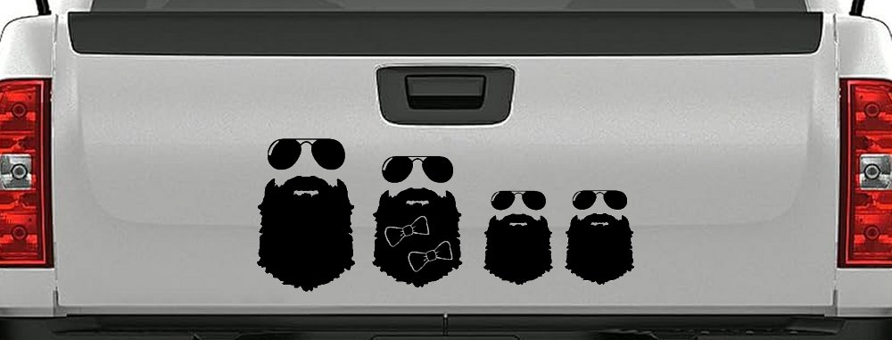 Beard Stick Figure Family Country Car or Truck Window Decal Sticker