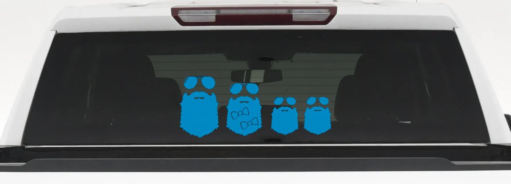 Beard Stick Figure Family Country Car or Truck Window Decal Sticker