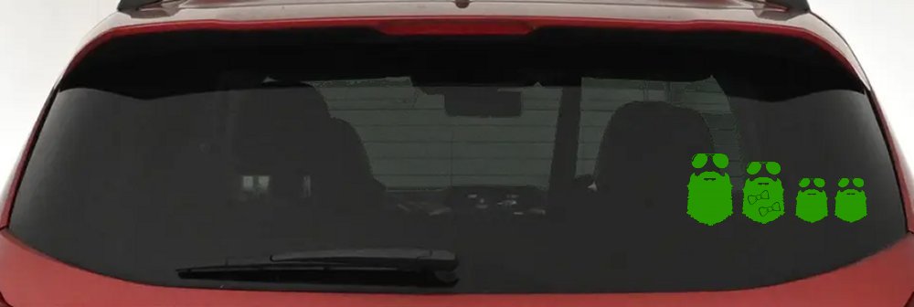 Beard Stick Figure Family Country Car or Truck Window Decal Sticker