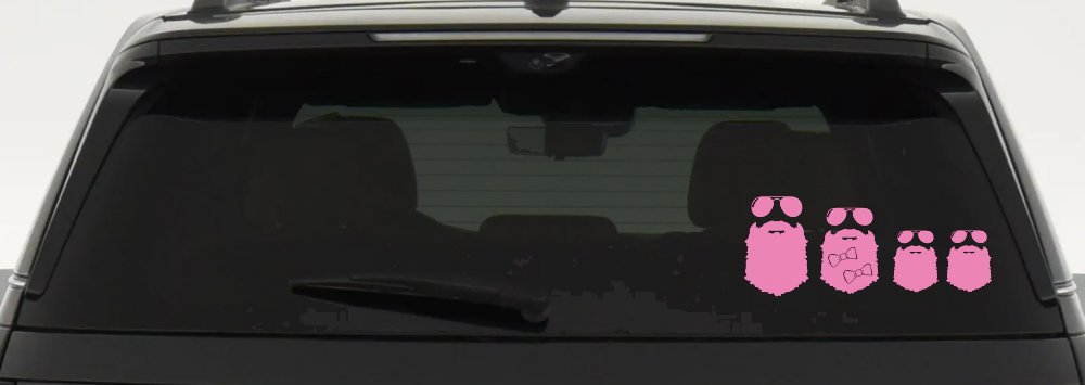 Beard Stick Figure Family Country Car or Truck Window Decal Sticker