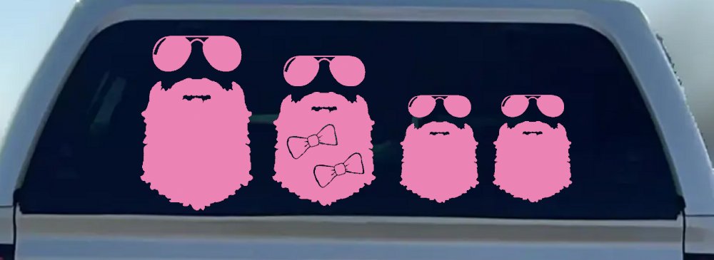 Beard Stick Figure Family Country Car or Truck Window Decal Sticker