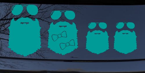 Beard Stick Figure Family Country Car or Truck Window Decal Sticker