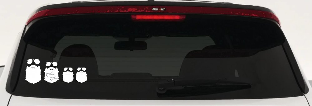 Beard Stick Figure Family Country Car or Truck Window Decal Sticker