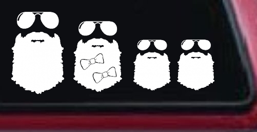 Beard Stick Figure Family Country Car or Truck Window Decal Sticker