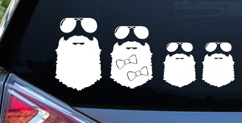 Beard Stick Figure Family Country Car or Truck Window Decal Sticker