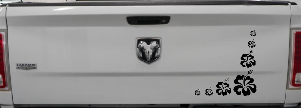 Hibiscus Flower Corner Car or Truck Window Decal Sticker