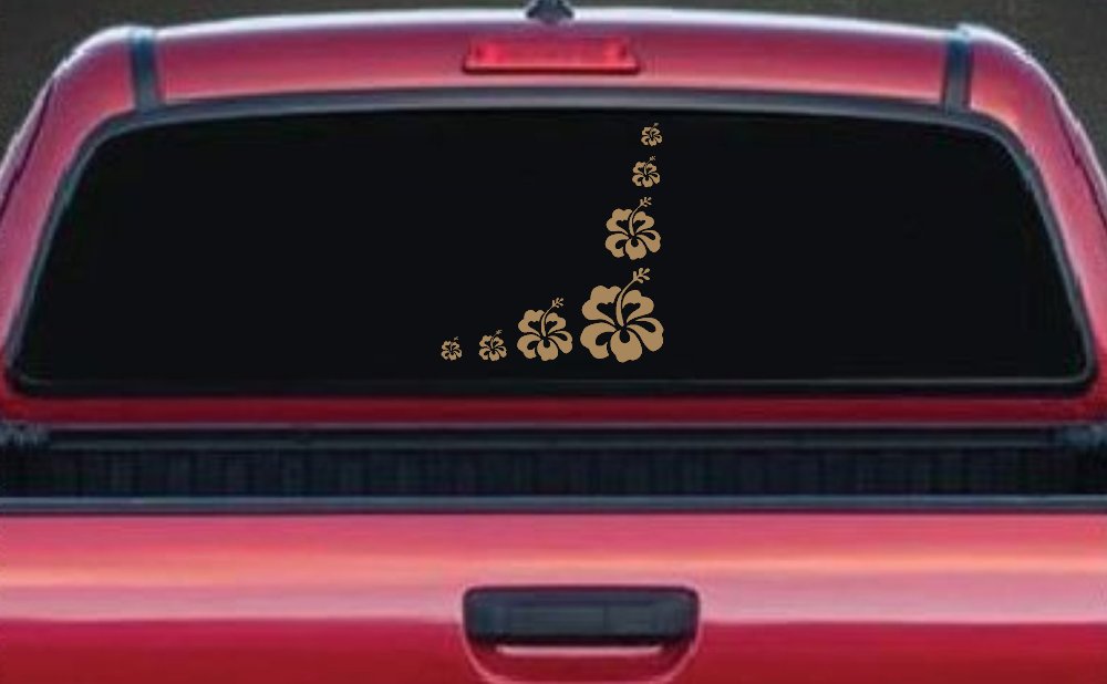 Hibiscus Flower Corner Car or Truck Window Decal Sticker