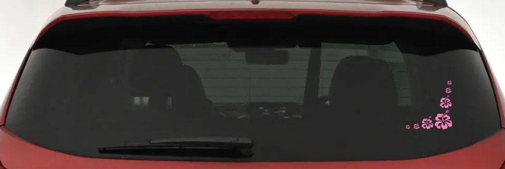 Hibiscus Flower Corner Car or Truck Window Decal Sticker