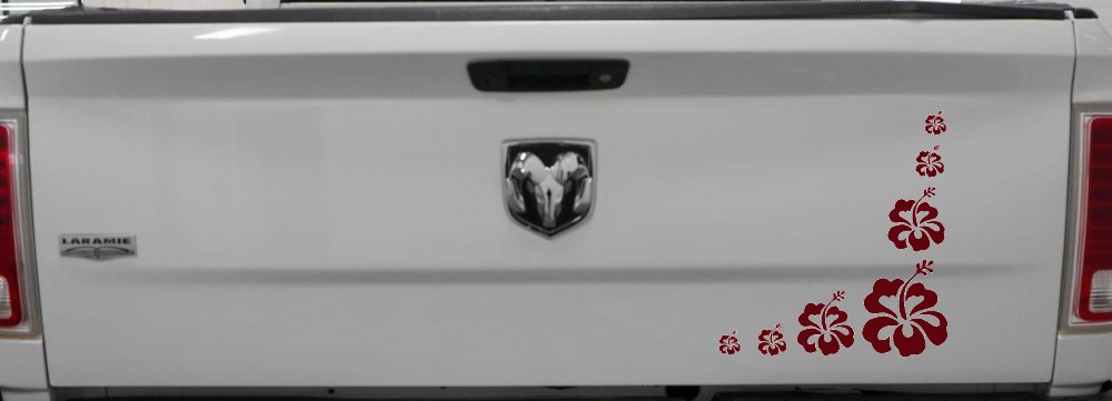 Hibiscus Flower Corner Car or Truck Window Decal Sticker