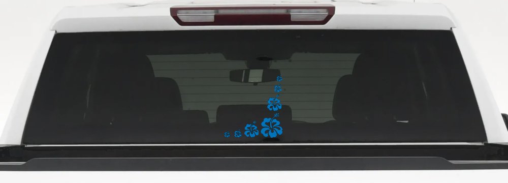 Hibiscus Flower Corner Car or Truck Window Decal Sticker