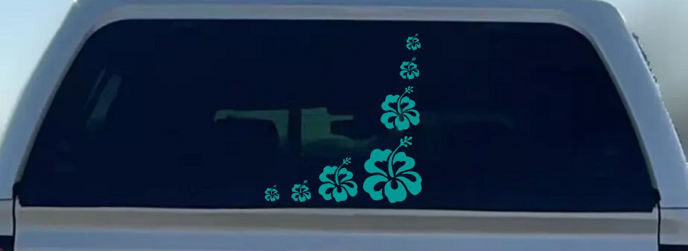 Hibiscus Flower Corner Car or Truck Window Decal Sticker