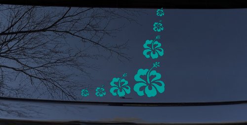 Hibiscus Flower Corner Car or Truck Window Decal Sticker