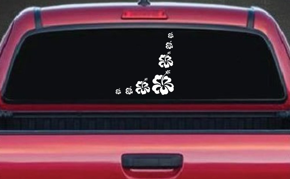 Hibiscus Flower Corner Car or Truck Window Decal Sticker