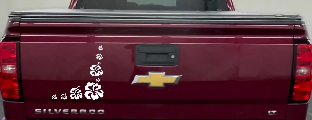 Hibiscus Flower Corner Car or Truck Window Decal Sticker