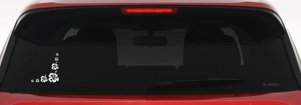 Hibiscus Flower Corner Car or Truck Window Decal Sticker