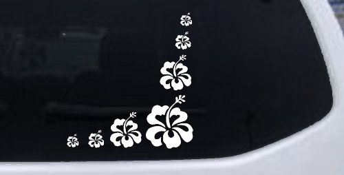 Hibiscus Flower Corner Car or Truck Window Decal Sticker