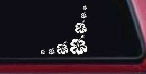 Hibiscus Flower Corner Car or Truck Window Decal Sticker