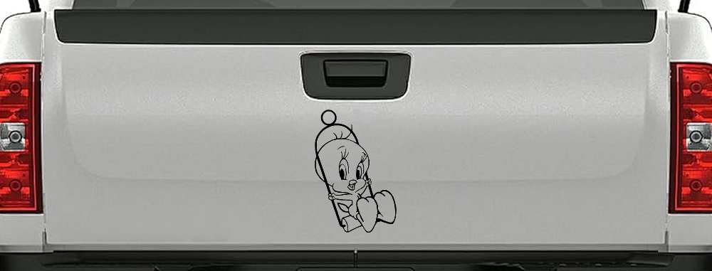 Tweety Bird On Swing Cartoons Car or Truck Window Decal Sticker