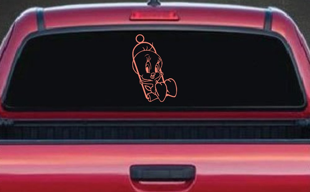 Tweety Bird On Swing Cartoons Car or Truck Window Decal Sticker