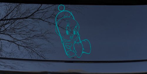 Tweety Bird On Swing Cartoons Car or Truck Window Decal Sticker