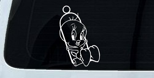 Tweety Bird On Swing Cartoons Car or Truck Window Decal Sticker