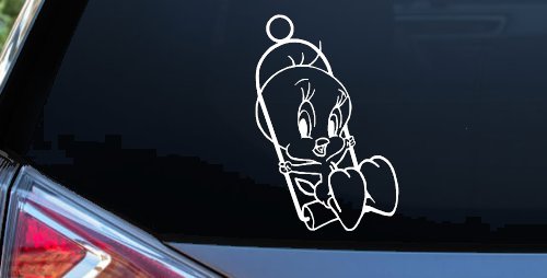 Tweety Bird On Swing Cartoons Car or Truck Window Decal Sticker