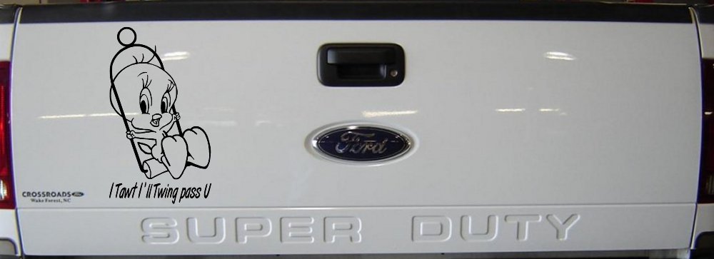 Tweety Bird Twing Pass U Text Cartoons Car or Truck Window Vinyl Decal Sticker (Black)