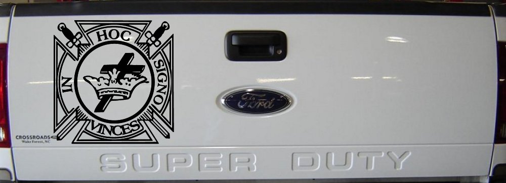 Knights Templar Cross Crown In Hoc Signo Vinces Car or Truck Window Decal Sticker