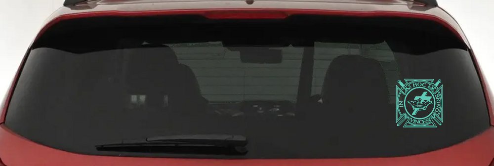 Knights Templar Cross Crown In Hoc Signo Vinces Car or Truck Window Decal Sticker