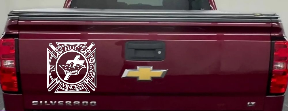 Knights Templar Cross Crown In Hoc Signo Vinces Car or Truck Window Decal Sticker