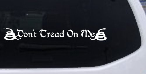 Gadsden Don't Tread On Me Freedom Military Car or Truck Window Decal Sticker (White)