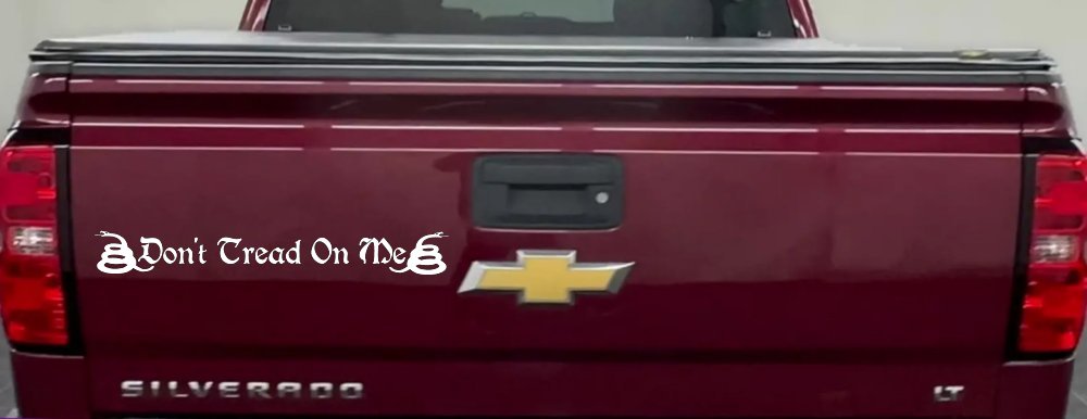 Gadsden Don't Tread On Me Freedom Military Car or Truck Window Decal Sticker (White)