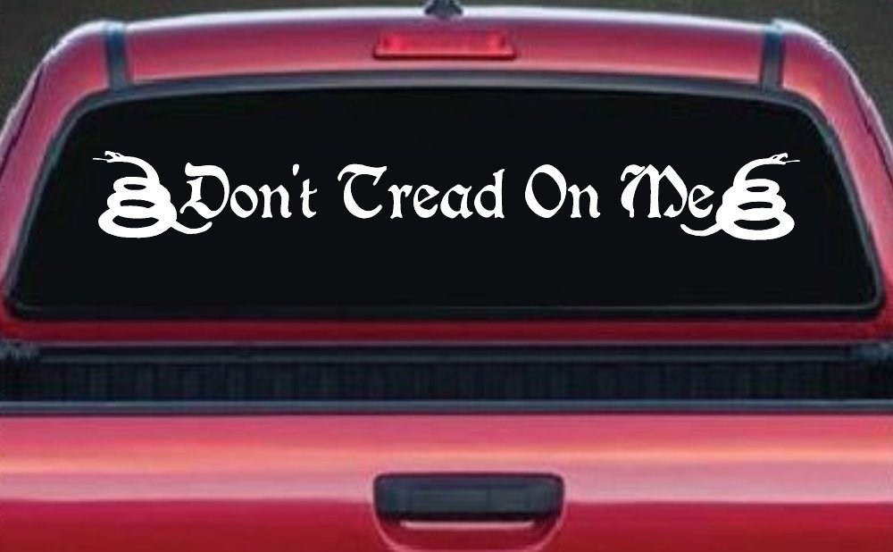 Gadsden Don't Tread On Me Freedom Military Car or Truck Window Decal Sticker (White)