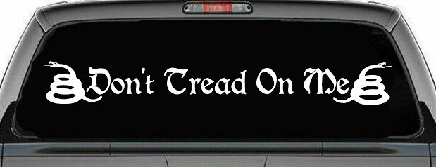 Gadsden Don't Tread On Me Freedom Military Car or Truck Window Vinyl Decal Sticker (White)