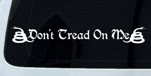 Gadsden Don't Tread On Me Freedom Military Car or Truck Window Decal Sticker (White)