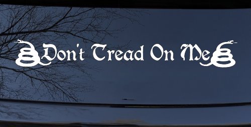 Gadsden Don't Tread On Me Freedom Military Car or Truck Window Decal Sticker (White)