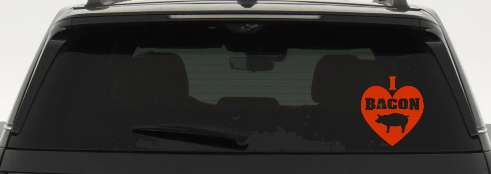 I Love Bacon Funny Car or Truck Window Decal Sticker