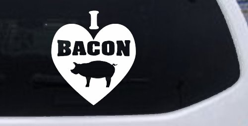 I Love Bacon Funny Car or Truck Window Decal Sticker